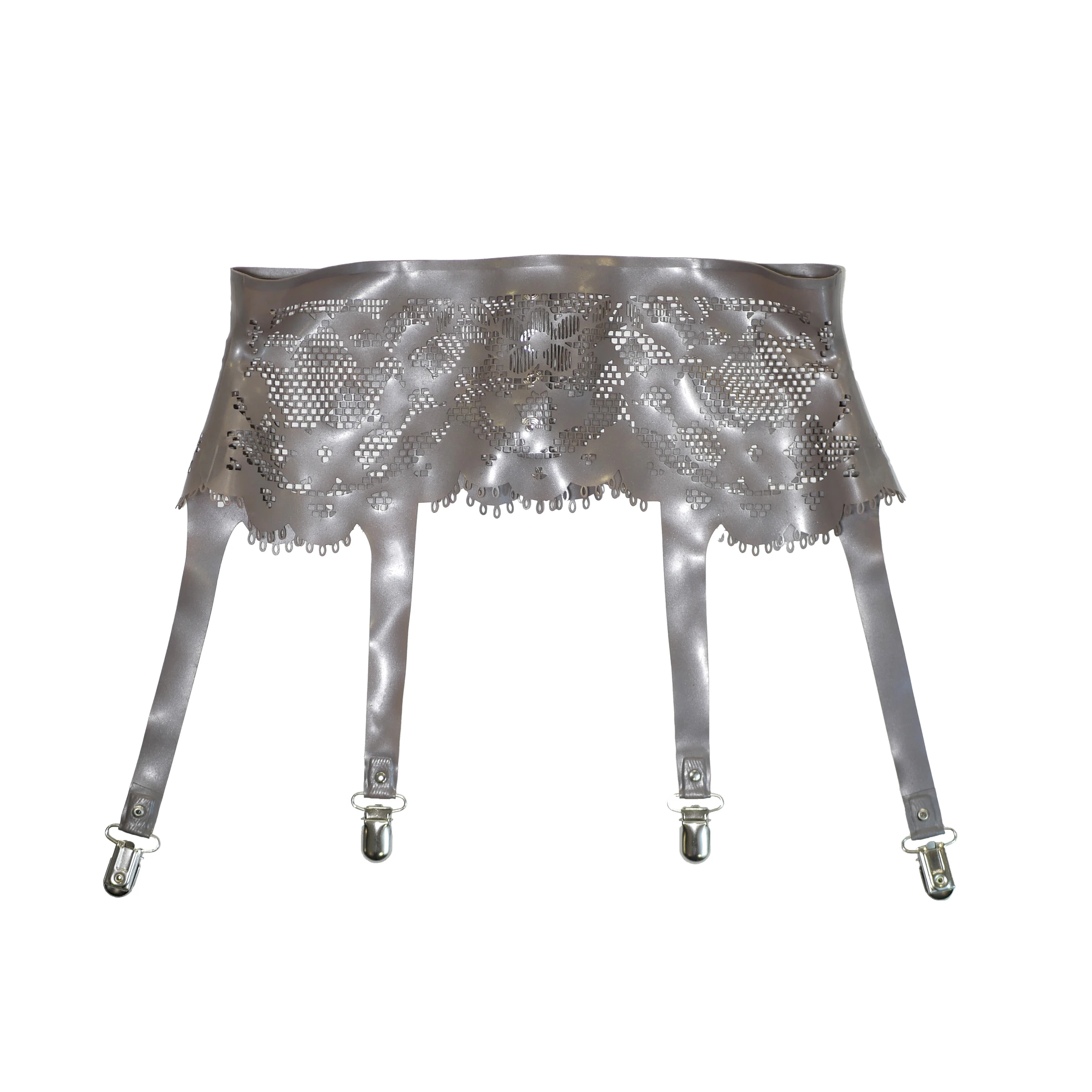 Latex Lace Garter Belt