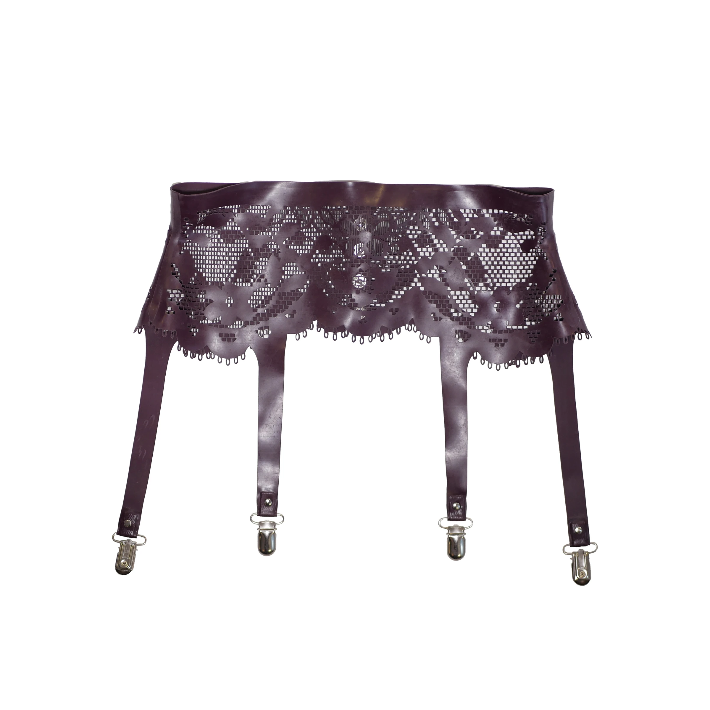 Latex Lace Garter Belt