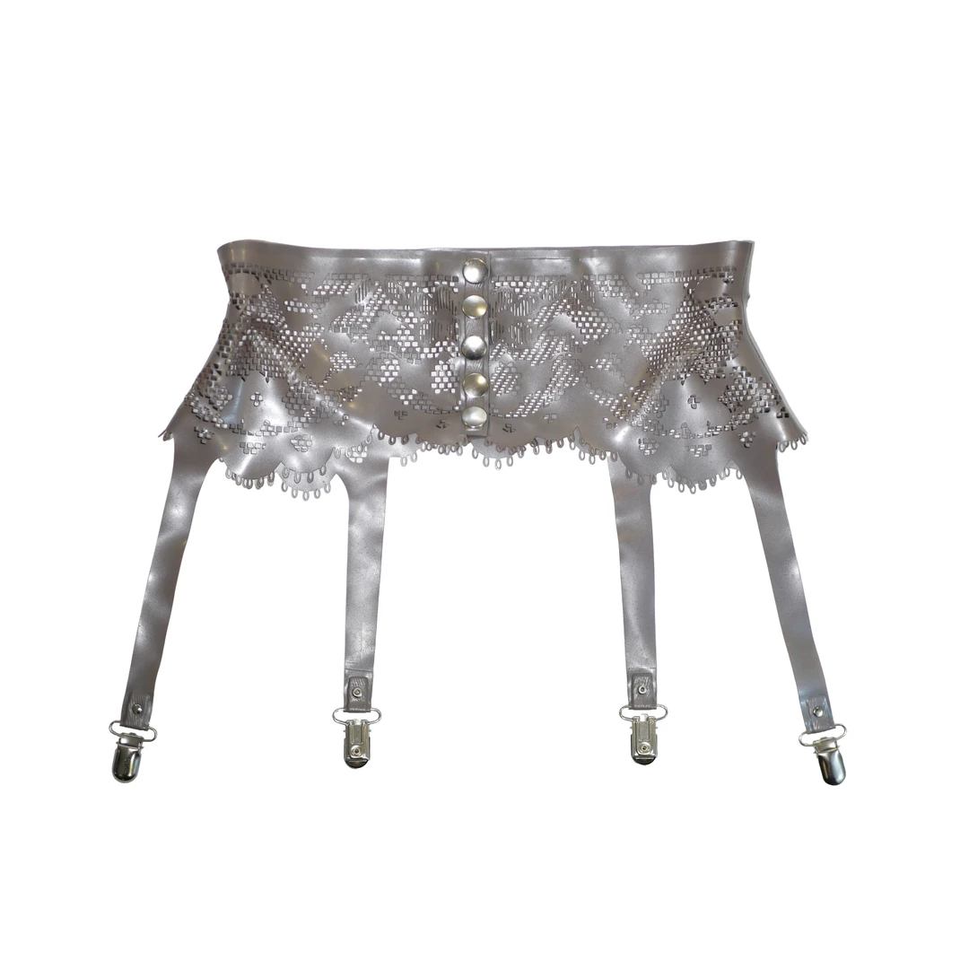 Latex Lace Garter Belt