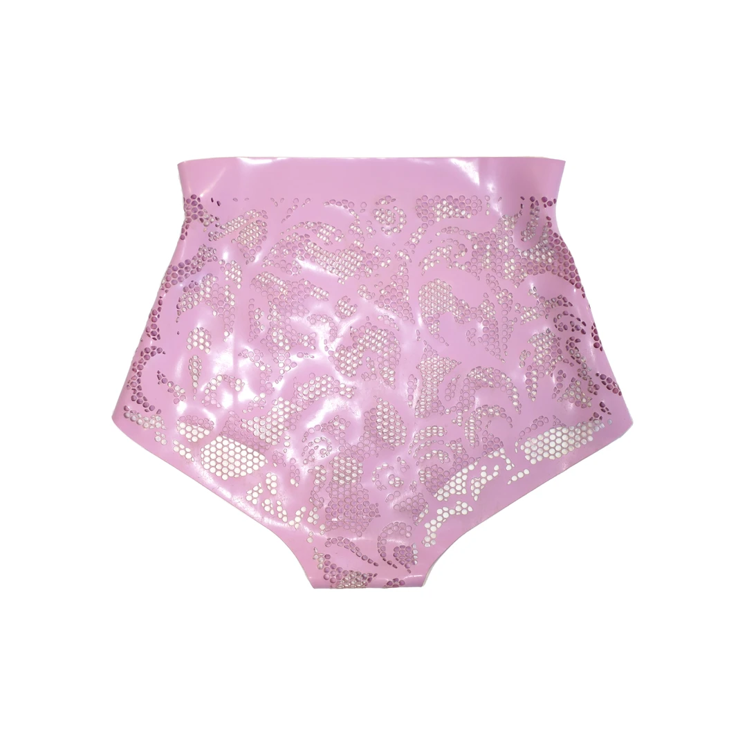 Latex Lace High Waist Panties
