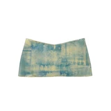 Latex Denim Mini Skirt