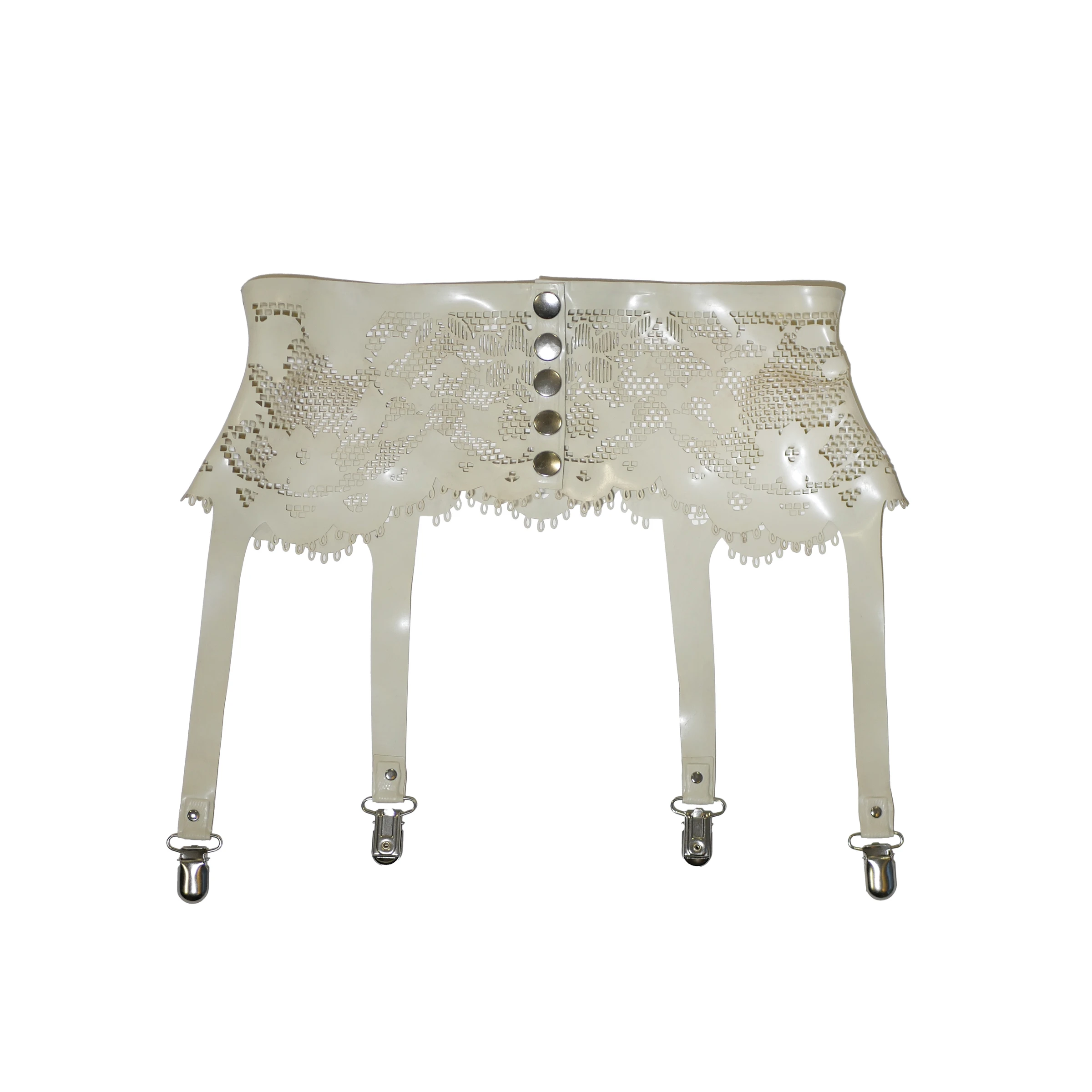 Latex Lace Garter Belt