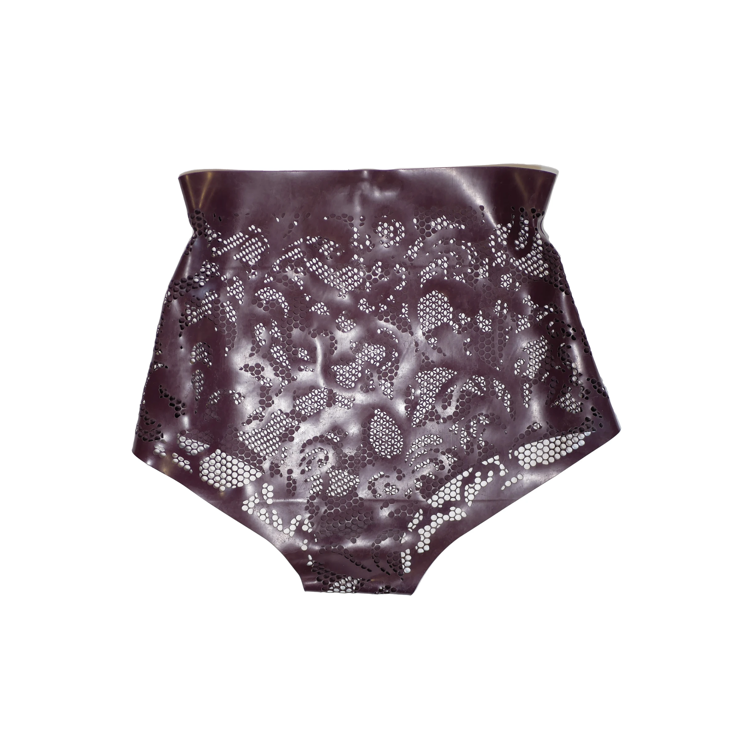 Latex Lace High Waist Panties