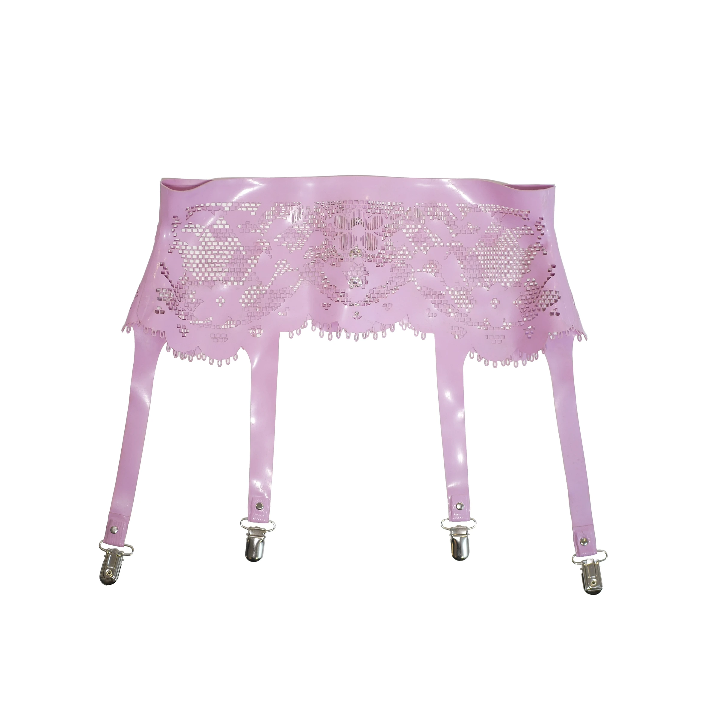 Latex Lace Garter Belt