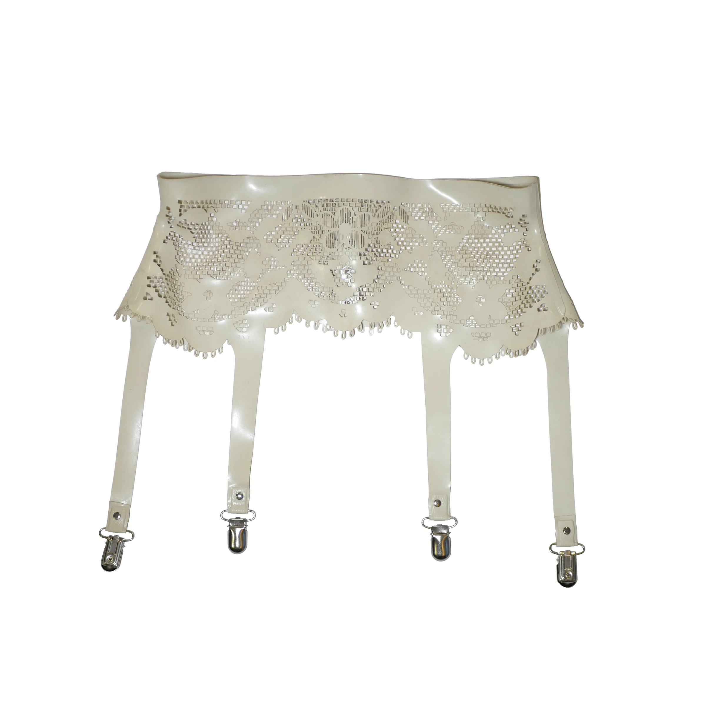 Latex Lace Garter Belt