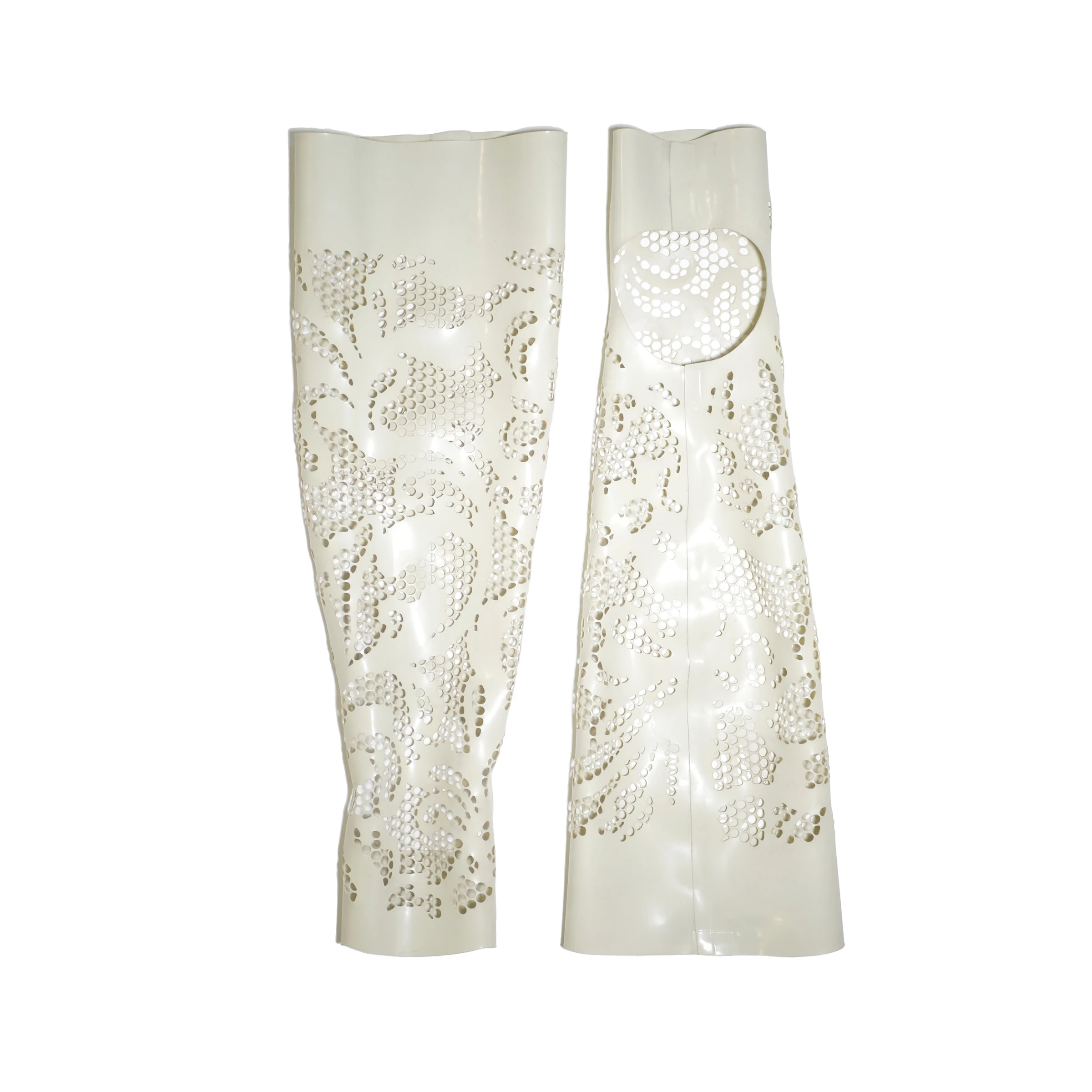 Latex Lace Knee-High Stockings