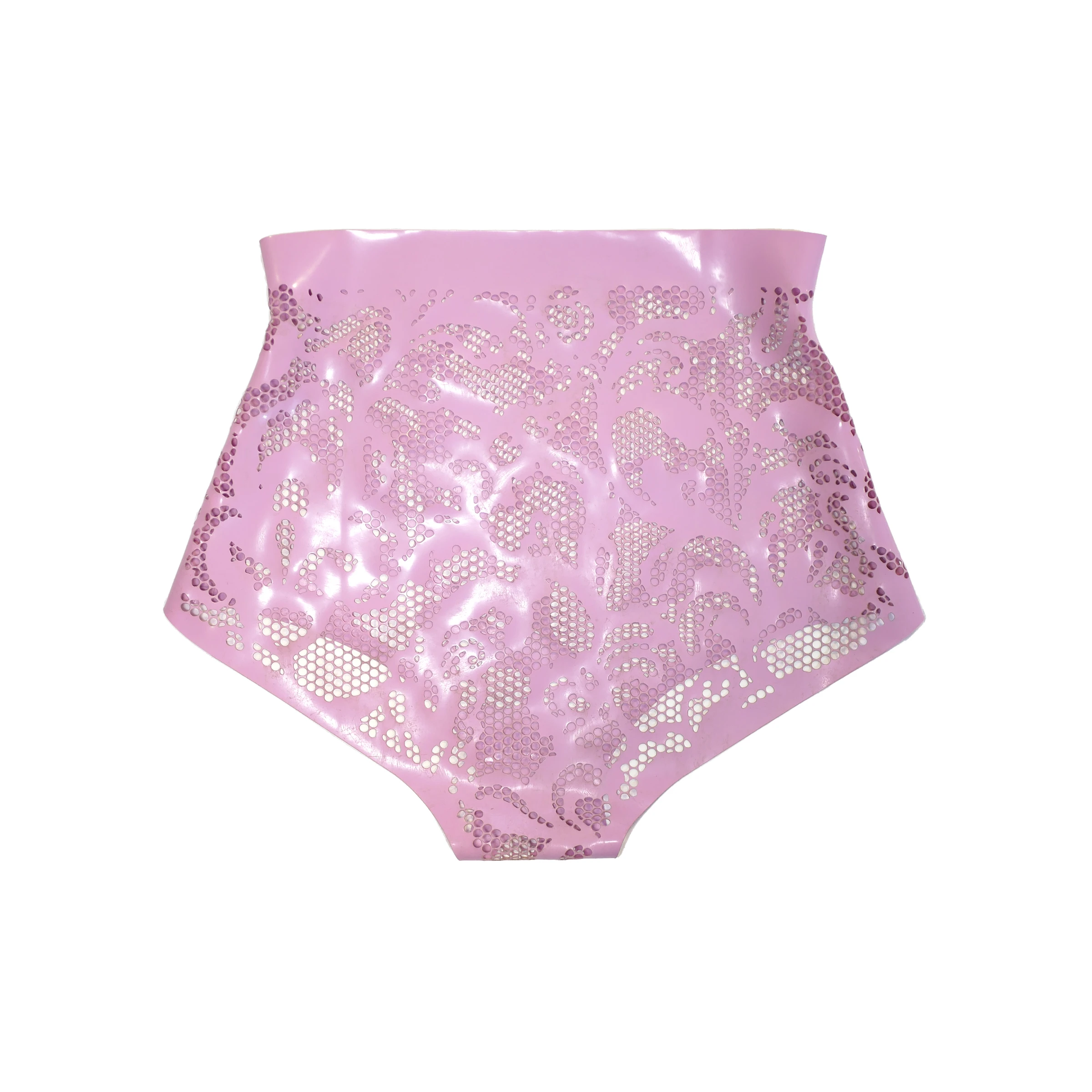 Latex Lace High Waist Panties