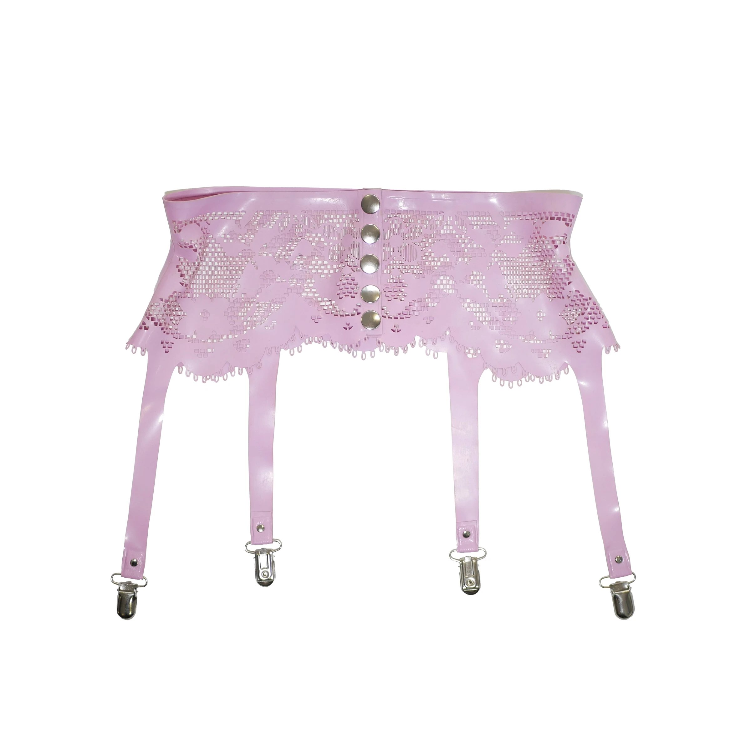 Latex Lace Garter Belt
