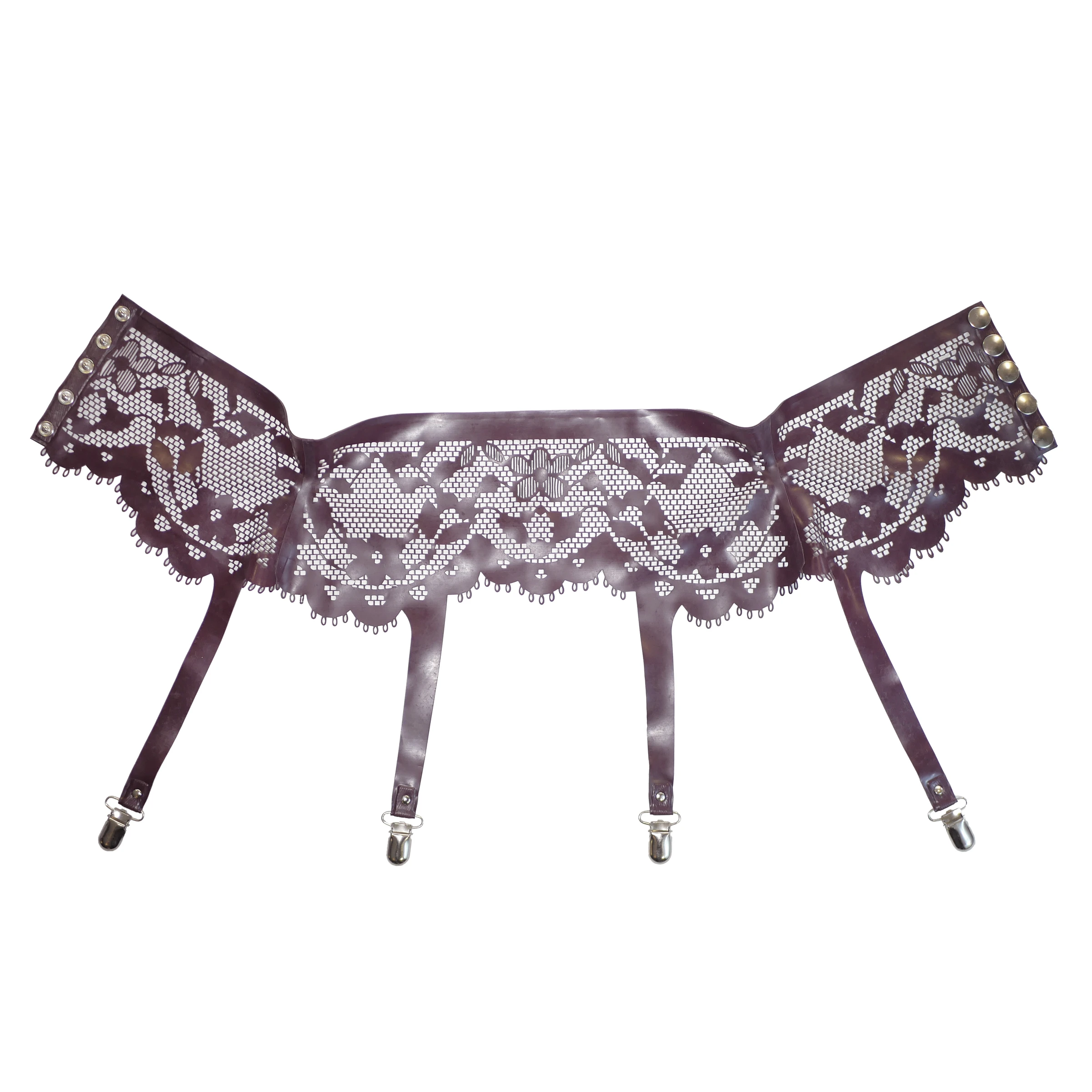 Latex Lace Garter Belt