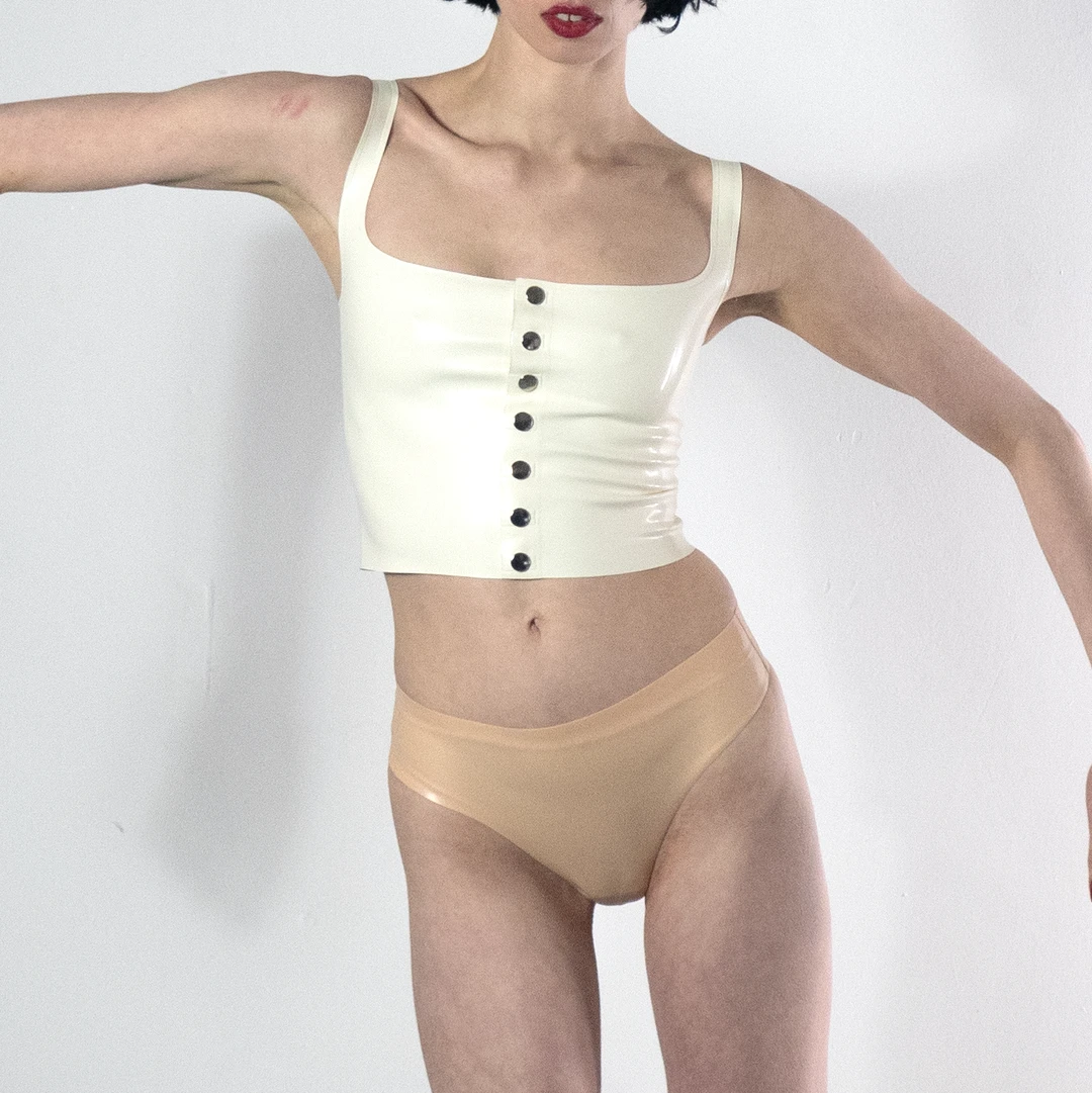 Latex Pique Nique Top Egg White