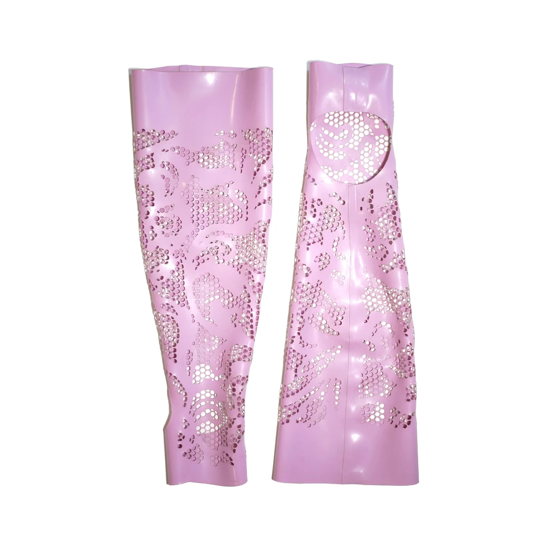 Latex Lace Knee-High Stockings