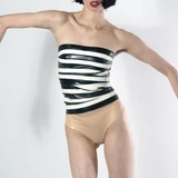 Latex Stripes Tube Top