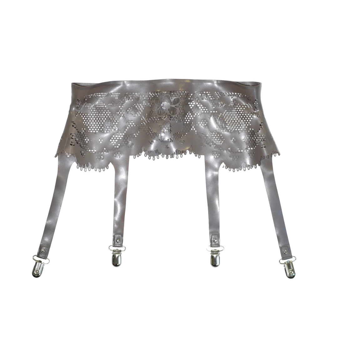 Latex Lace Garter Belt