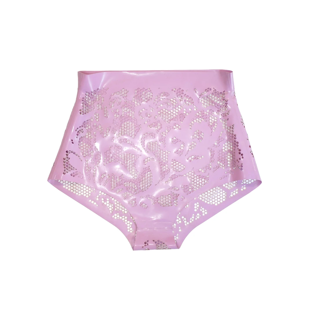 Latex Lace High Waist Panties