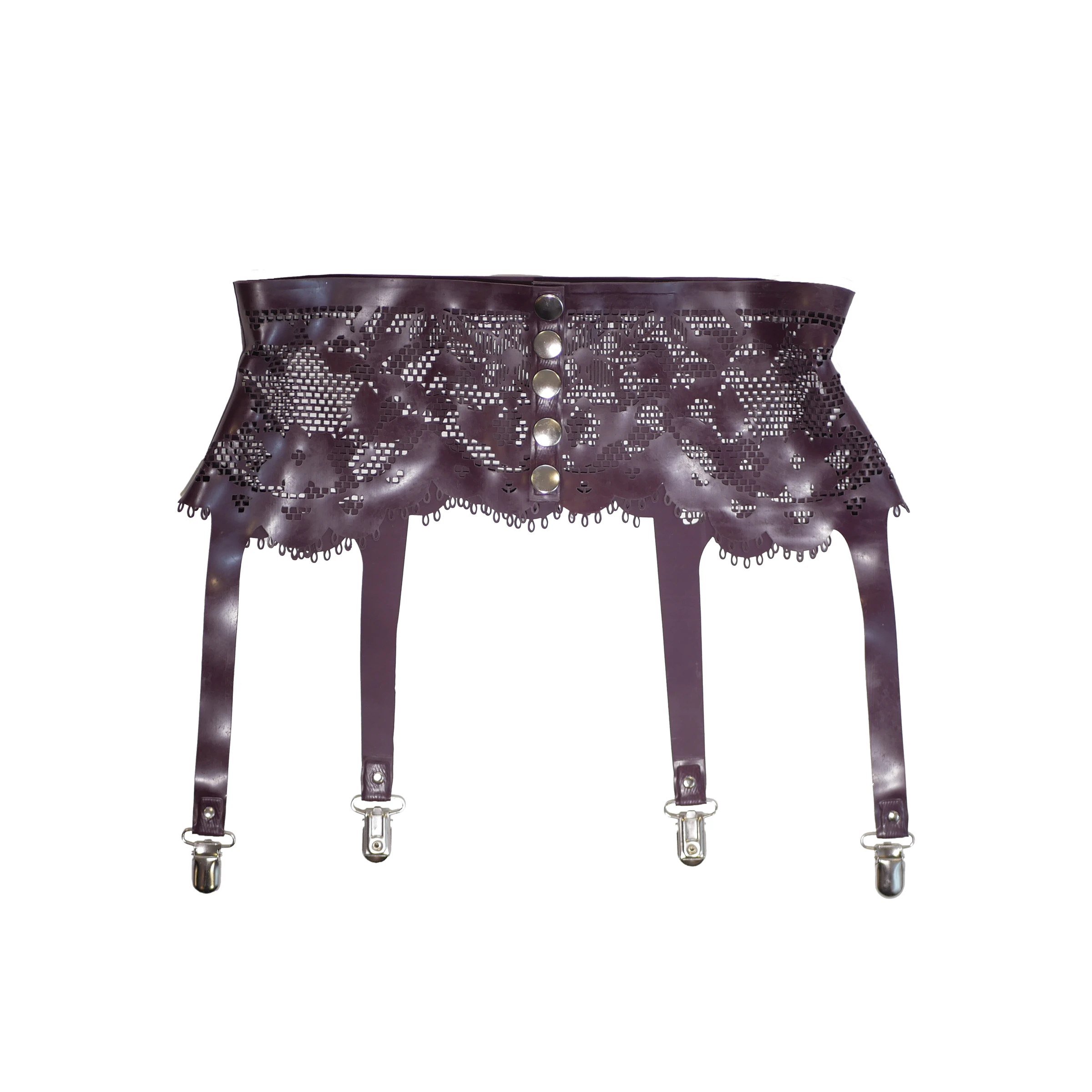 Latex Lace Garter Belt